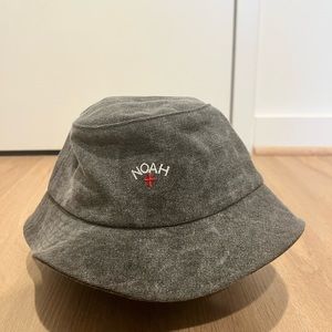 NOAH NYC Bucket Hat-distressed denim. (Brand name streetwear)